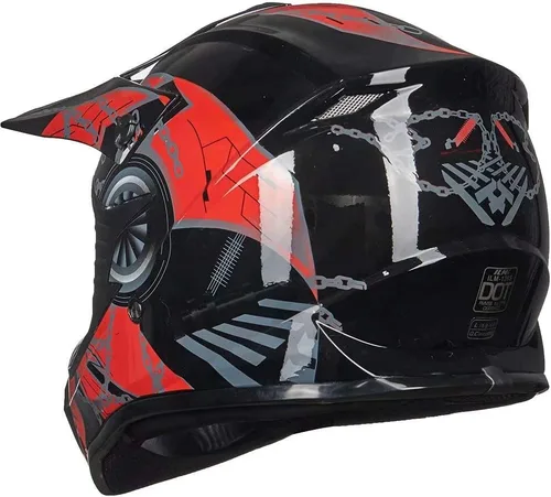 Vista 28 de ILM Casco de cara completa para motocicleta, motocross y cuatrimoto para niños y jóvenes, aprobado por el Departamento de Transporte de Estados