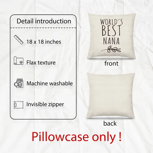 Vista 5 de Fundas de almohada de 18 x 18 pulgadas, regalos de abuela para el día de la madre, cumpleaños de parte de nietos, la mejor funda de almohada