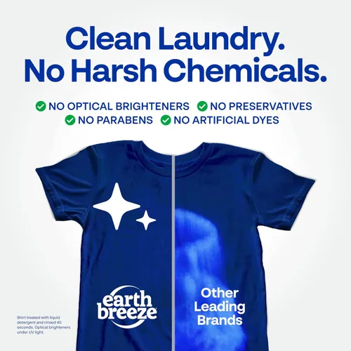 Vista 2 de Earth Breeze Hojas de detergente para ropa calmante lavanda 60 cargas