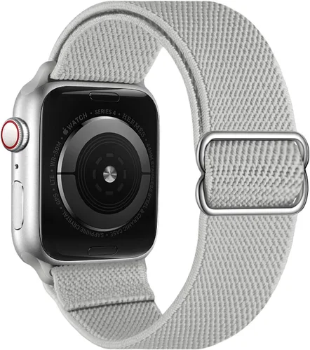 Vista 19 de OXWALLEN - Correa elástica Solo Loop de nailon y de tamaño XL, compatible con Apple Watch de 38 mm y 40 mm, correa trenzada, deportiva, ajustable