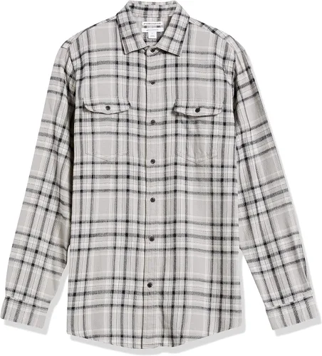 Vista 9 de Tienda Essentials Camisa de franela de manga larga con dos bolsillos para hombre