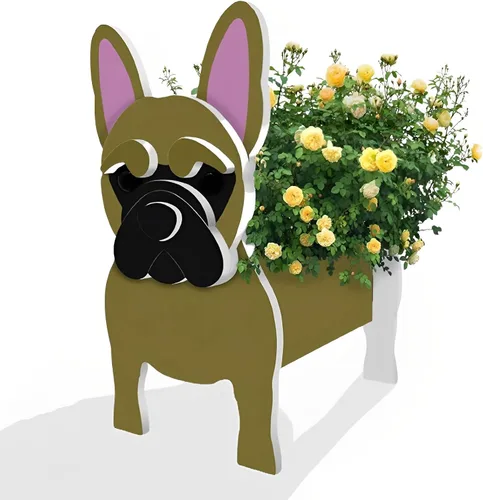 Vista 8 de Macetero de flores para perros, regalos para mujeres, bonitas macetas de PVC para perros, macetas para interiores y exteriores, maceta de jardín