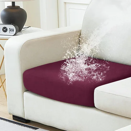 Vista 40 de NAISI Fundas de cojín impermeables de tela de terciopelo grueso lavable, 1 pieza, fundas individuales para sofá modular con parte inferior elástica