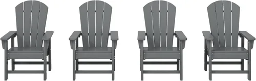Vista 10 de WestinTrends Malibu Kids - Silla de patio de plástico HDPE Adirondack para exteriores, color negro
