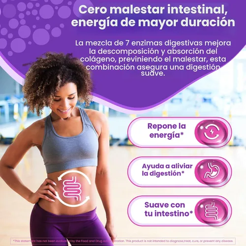 Vista 5 de Gomitas de colágeno para mujeres y hombres, 3000 mg, péptidos de colágeno hidrolizados con mezcla antioxidante y enzimas digestivas, colágeno