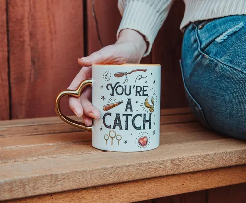 Vista 6 de Silver Buffalo Harry Potter Quite a Catch Quidditch - Taza de cerámica con mango metálico, 14 onzas