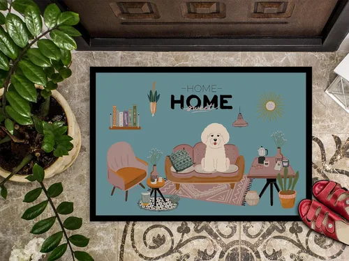 Vista 3 de Caroline's Treasures CK7920MAT Bichon Frise Sweet Home Felpudo de 18 x 27 pulgadas, tapete para puerta delantera, para interiores y exteriores