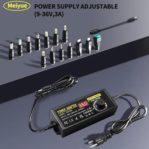 Vista 7 de Fuente de alimentación universal de 108 W, adaptador de conmutación de CC ajustable de 9 V ~ 36 V, convertidor de CA a CC de 100 V-240 V