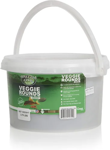 Vista 3 de Omega One Veggie Rounds, 0.551 in Rounds, hundimiento, cubo de 2.75 lb