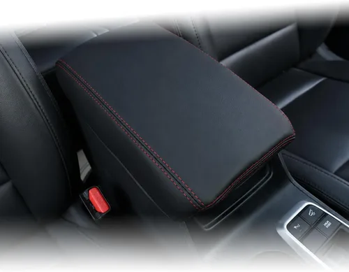 Vista 107 de Great-luck Funda de cuero para consola central, almohadilla para reposabrazos, accesorios de cubierta de caja (costuras rojas) para BMW X1 2023 2024
