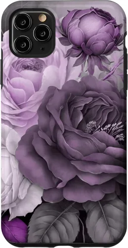 Vista 13 de Purple Watercolor Rose Flower Bouquet on Gray Case for iPhone 17