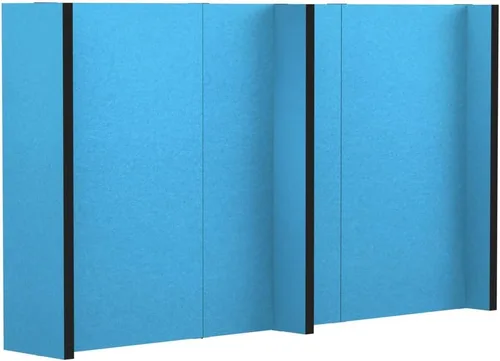 Vista 55 de EverPanel - Kit de pared modular de 7 x 7 pies, color azul oscuro SoundSorb con ribete negro, divisor de habitación, paneles de pared entrelazados