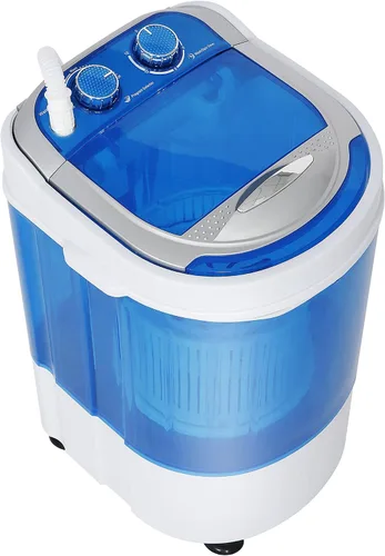 Vista 8 de Mini Lavadora Portátil, Pequeña Lavadora Compacta de 4.4 libras de Capacidad con Cesta de Ciclo de Centrifugado y Manguera de Drenaje Lavadora