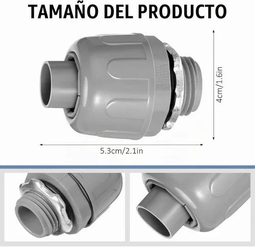 Vista 2 de Maitys 60 unids 1/2 pulgada líquido apretado conector recto 180 grados