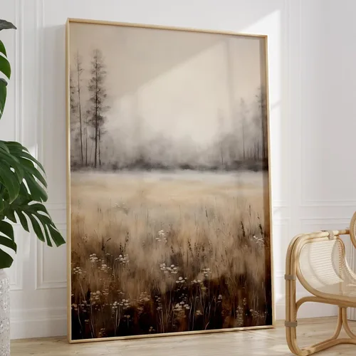 Vista 9 de Dthllay Impresiones Vintage de Bosque Paisaje Vintage Arte de Pared en Lienzo Cuadro Neutro Pintura Abstracta de Bosque Arte de Pared de Paisaje