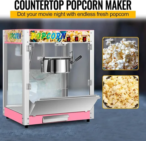 Vista 3 de Máquina comercial de palomitas de maíz con hervidor de 8 onzas, máquina de palomitas de maíz para encimera de 850 W para 48 tazas por lote
