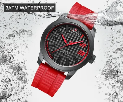 Vista 6 de NAVIFORCE Relojes deportivos impermeables para estudiantes, niños, hombres, reloj de banda de silicona con segunda mano