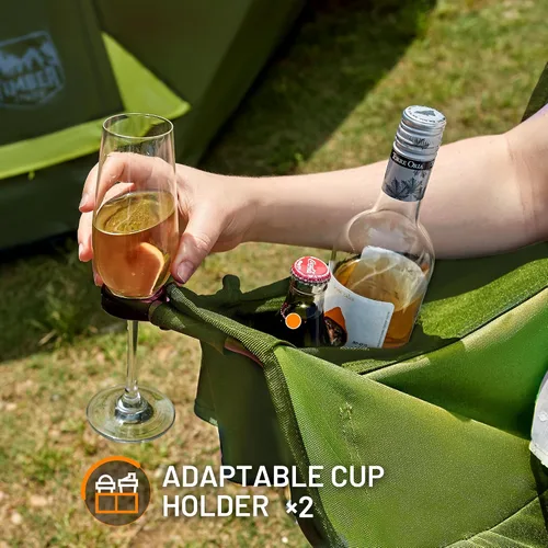 Vista 8 de Timber Ridge Silla de Campamento Doble, Sofá de Campamento Plegable para Exteriores de Servicio Pesado, Sillas de Campamento Loveseat Perfectas