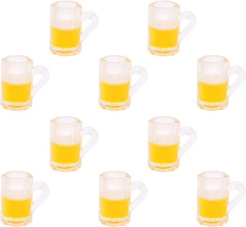 Vista 2 de 10 mini tazas de cerveza de plástico de 1 onza, vasos de chupito pequeños con asas, vasos transparentes reutilizables para degustación de cerveza