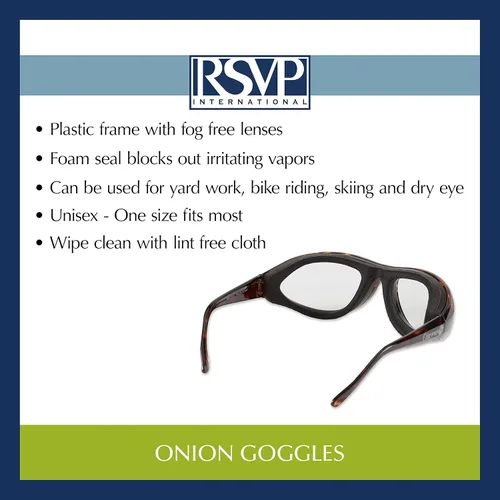 Vista 7 de RSVP International Gafas de cebolla, lentes sin niebla, prepara alimentos de forma segura sin lágrimas