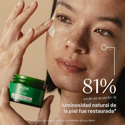 Vista 6 de Weleda Skin Food Crema de día nutritiva para el cuidado facial, 1.3 onzas líquidas, hidratante rico en plantas con extracto de hoja de olivo