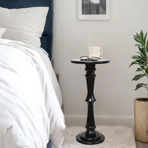 Vista 5 de SwallowLiving Mesa de bebida de madera maciza para espacios pequeños, mesa