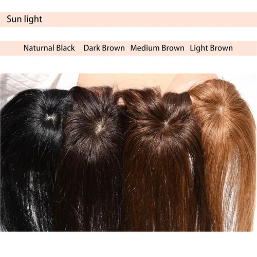 Vista 5 de Extensiones de cabello humano con clip 3D con clip en flequillo, extensiones de cabello para mujer (2.3 x 2.3 pulgadas, 10 pulgadas)