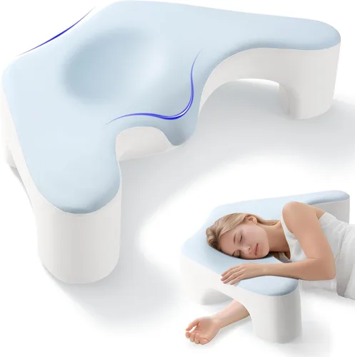 Vista 7 de Almohada para dormir de lado para aliviar el dolor de hombro Gris