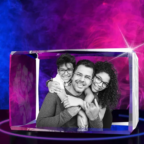 Vista 9 de Regalos personalizados con fotos de cristal 3D para ella, esposa, mamá, papá, mujeres, hombres, parejas, regalos personalizados con imágenes