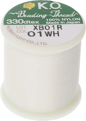 Vista 24 de KO Hilo de nailon para cuentas, color verde manzana, japonés previamente encerado 100% nailon, 330TEX, resistente a enredos, carrete de 50 m / 55