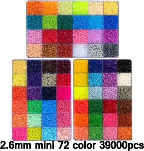 Vista 3 de ZLLBTMO Juego de 39000 cuentas fusibles para hacer manualidades, 72 colores de 0.096 pulgadas, mini cuentas de hierro pequeñas para adultos