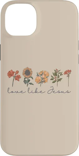 Vista 15 de Love Like Jesus - Carcasa para iPhone 17, diseño de flores y texto bíblico, religioso