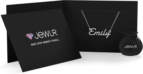 Vista 7 de JEWLR - Collar con nombre personalizado de 14 quilates con fuente floreciente
