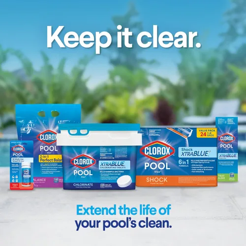 Vista 6 de Pastillas para cloración de larga duración Clorox Pool & Spa 23005 CLX Xtra Blue, de 3 pulgadas y 5 libras.