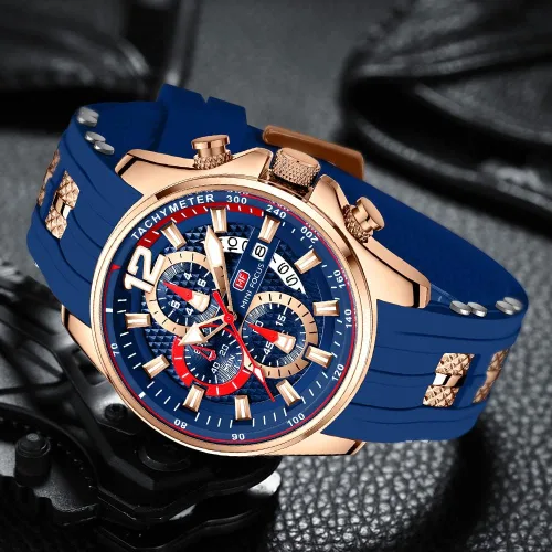 Vista 4 de KXAITO Mens Watches Military Sport Waterproof Chronograph Watch Luminous Silicon Strap Casual Watches for Men Fashion Analog Quartz Business Wrist