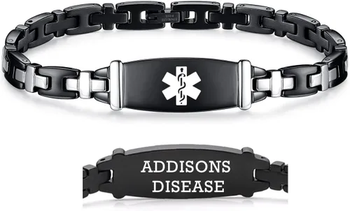 Vista 52 de LinnaLove Lady Medical Alert - Pulseras médicas de acero inoxidable para mujer, 7.5 pulgadas