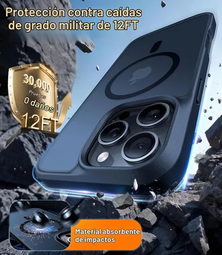 Vista 4 de TORRAS Funda para iPhone 13 Pro Max [compatible con MagSafe] [probada en caídas de grado militar de 12 pies] magnética, translúcida, a prueba