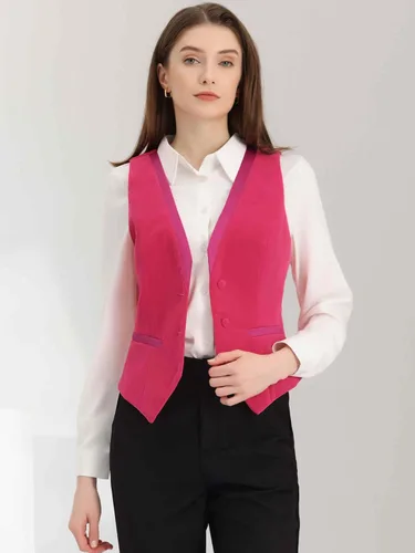 Vista 4 de Allegra K Chaleco para mujer, estilo steampunk, terciopelo, vintage, 2025, sin mangas, blazer elegante