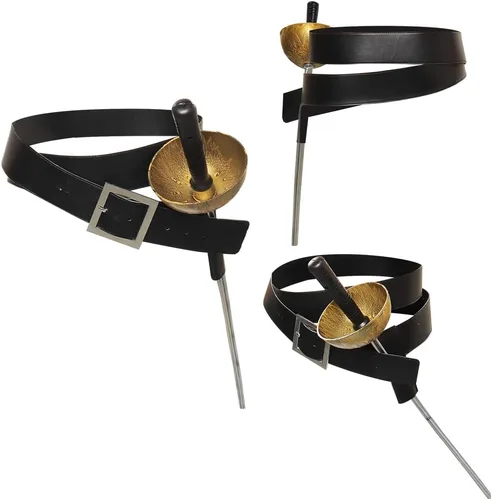 Vista 3 de Conjunto de cinturón ajustable de cuero para niños, sombrero de cosplay de gato con botas, accesorio de disfraz de Halloween, gorra de fiesta