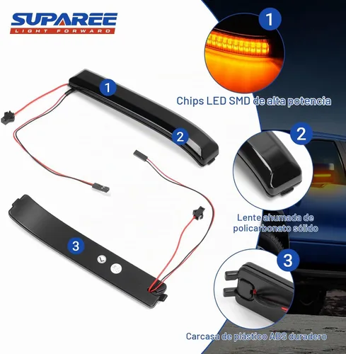 Vista 8 de SUPAREE - Luces de espejo lateral LED Switchback para Ford F150 2009-2014 2010-2014 Raptor Sequential Amber Signal Lights Smoked Lens Aftermarket