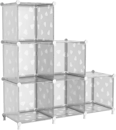 Vista 11 de UNKU Organizador de almacenamiento de cubos, 3 cubos organizadores de armario, estantes de almacenamiento, estantería apilable para bricolaje