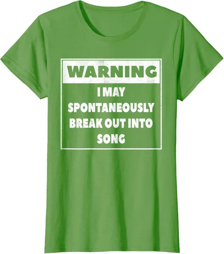 Vista 4 de Advertencia I may Spontaneously romper en canción camiseta