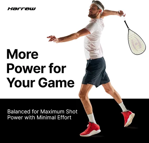 Vista 6 de Harrow Sports Storm 145 Squash Racquet for Beginners Enhanced Power & Precision Carbon-Graphite Composition Lightweight at 145 g Squash
