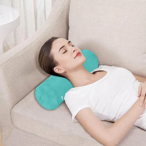 Vista 5 de FRODOTGV Almohada de cojín liso turquesa para leer rollo de cuello funda de almohada redonda insertos de almohada cilíndrica cervical soporte
