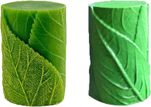 Vista 3 de Molde de vela de hoja de árbol, molde de jabón de arcilla de silicona, para hacer cera de soja, velas de cera de abejas, arte hecho a mano
