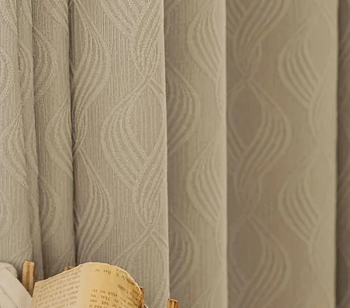 Vista 2 de Cortinas opacas con ojales de 45 pulgadas de largo, cortinas opacas para sala de estar, 2 paneles de tela jacquard con textura ondulada de agua