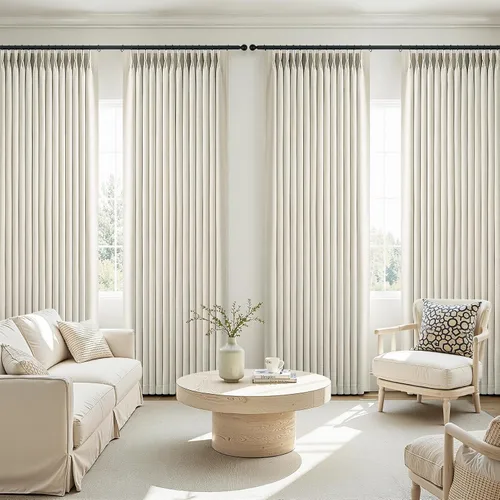 Vista 35 de Topfinel - Cortinas opacas plisadas de 96 pulgadas para dormitorio, 2 paneles Natural