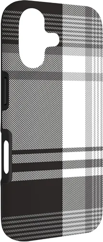 Vista 3 de Black White Grey Plaid Winter Fall Halloween Pattern Design Case for iPhone 17