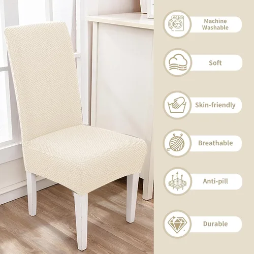 Vista 8 de Parsons - Funda para silla de comedor, funda desmontable para silla de sofá, funda retráctil (2, albaricoque)