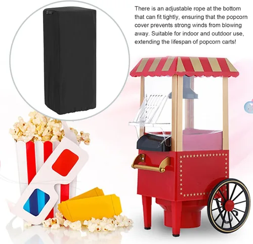 Vista 3 de MDEOOSKY Funda para carrito de palomitas de maíz, cubierta 420D, impermeable, resistente a los rayos UV, cubierta para carrito de palomitas de maíz